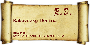 Rakovszky Dorina névjegykártya